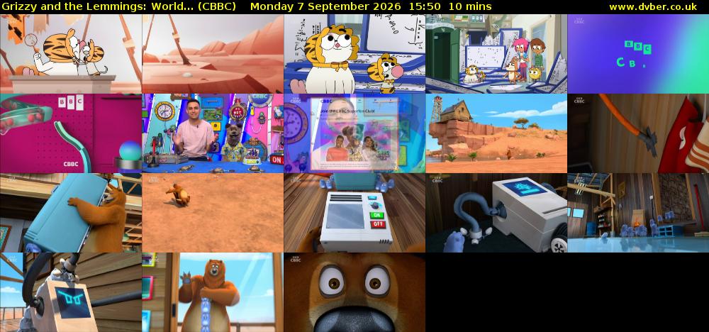 Grizzy and the Lemmings: World... (CBBC) Monday 7 September 2026 15:50 - 16:00