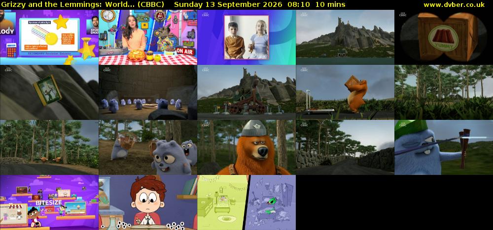 Grizzy and the Lemmings: World... (CBBC) Sunday 13 September 2026 08:10 - 08:20