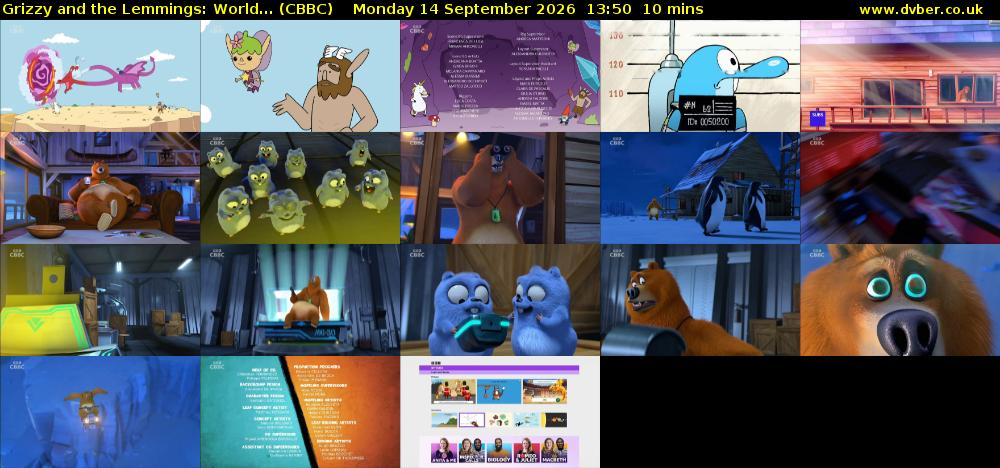 Grizzy and the Lemmings: World... (CBBC) Monday 14 September 2026 13:50 - 14:00