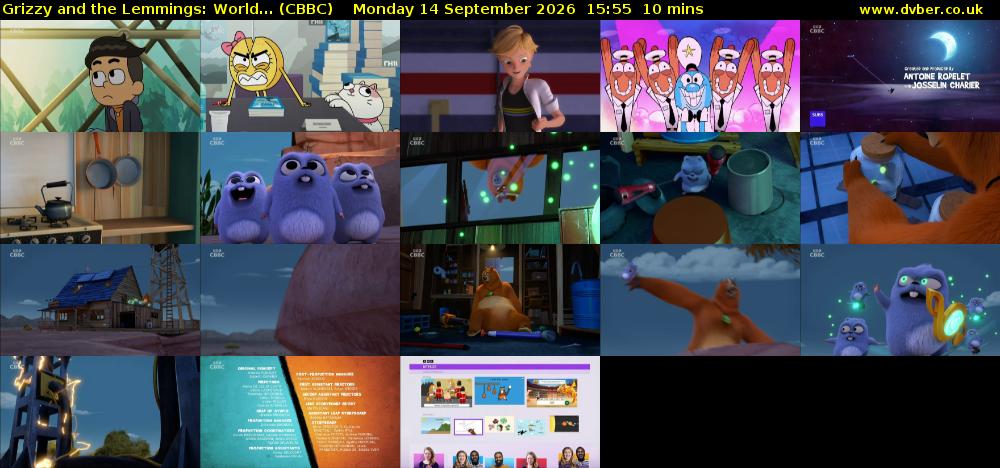 Grizzy and the Lemmings: World... (CBBC) Monday 14 September 2026 15:55 - 16:05