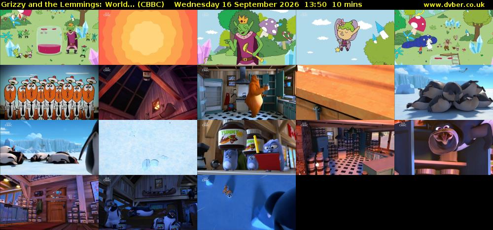 Grizzy and the Lemmings: World... (CBBC) Wednesday 16 September 2026 13:50 - 14:00