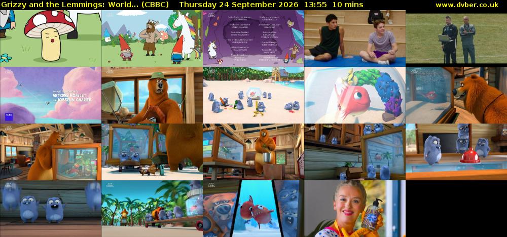 Grizzy and the Lemmings: World... (CBBC) Thursday 24 September 2026 13:55 - 14:05