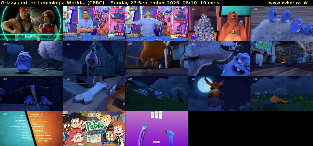 Grizzy and the Lemmings: World... (CBBC) Sunday 27 September 2026 08:10 - 08:20