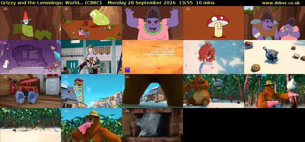 Grizzy and the Lemmings: World... (CBBC) Monday 28 September 2026 13:55 - 14:05