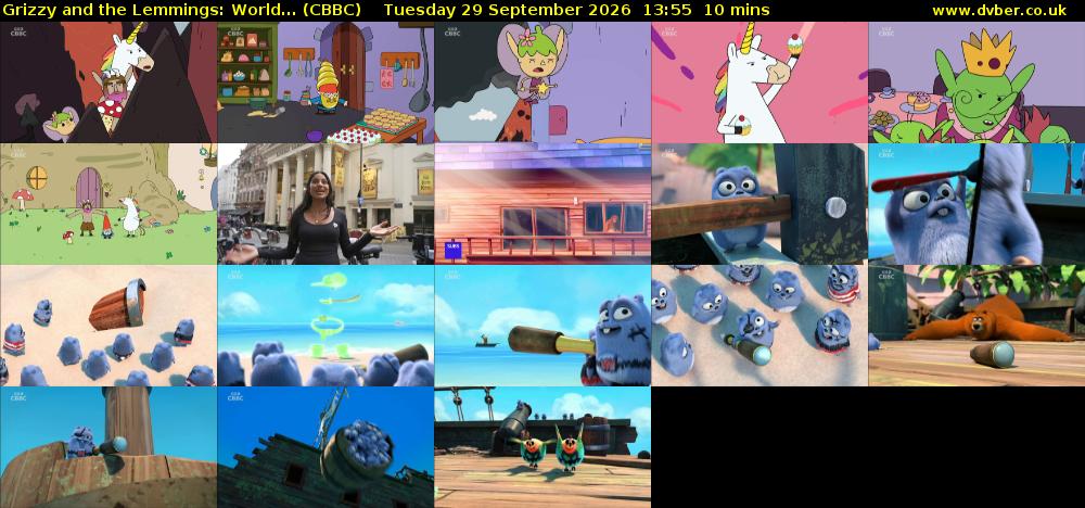 Grizzy and the Lemmings: World... (CBBC) Tuesday 29 September 2026 13:55 - 14:05