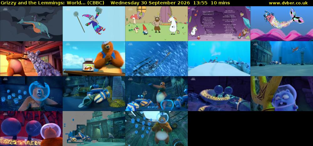 Grizzy and the Lemmings: World... (CBBC) Wednesday 30 September 2026 13:55 - 14:05