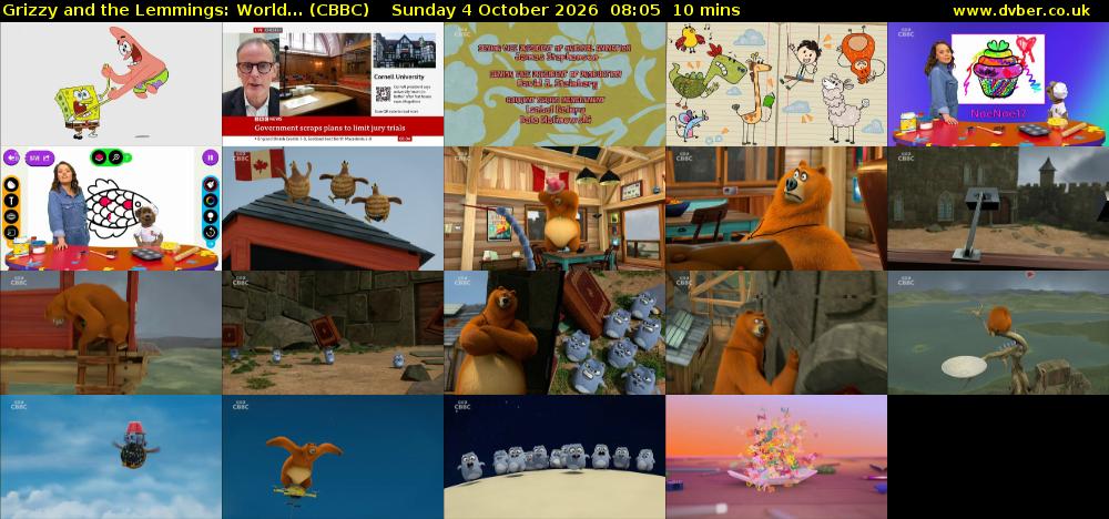 Grizzy and the Lemmings: World... (CBBC) Sunday 4 October 2026 08:05 - 08:15