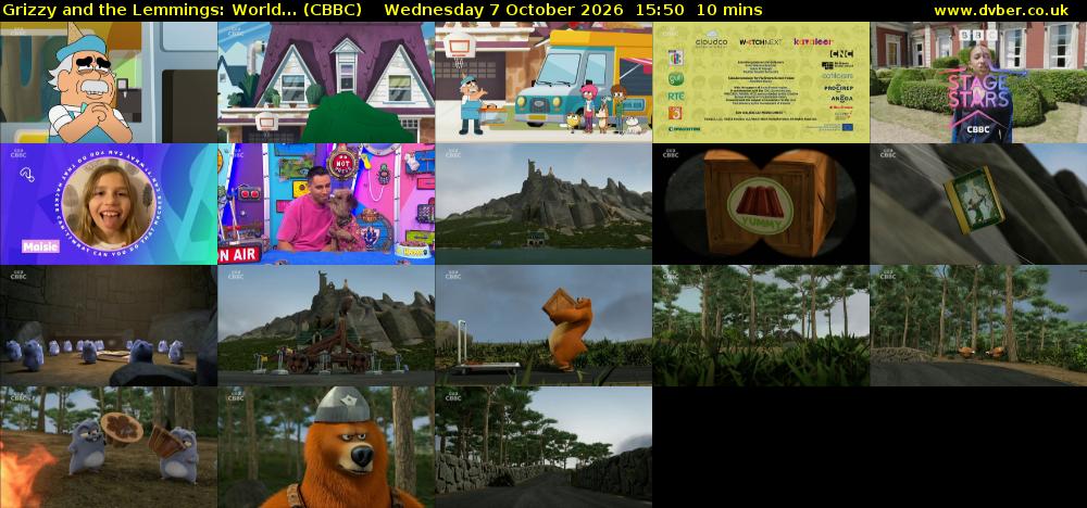 Grizzy and the Lemmings: World... (CBBC) Wednesday 7 October 2026 15:50 - 16:00