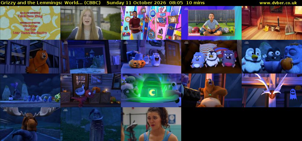 Grizzy and the Lemmings: World... (CBBC) Sunday 11 October 2026 08:05 - 08:15
