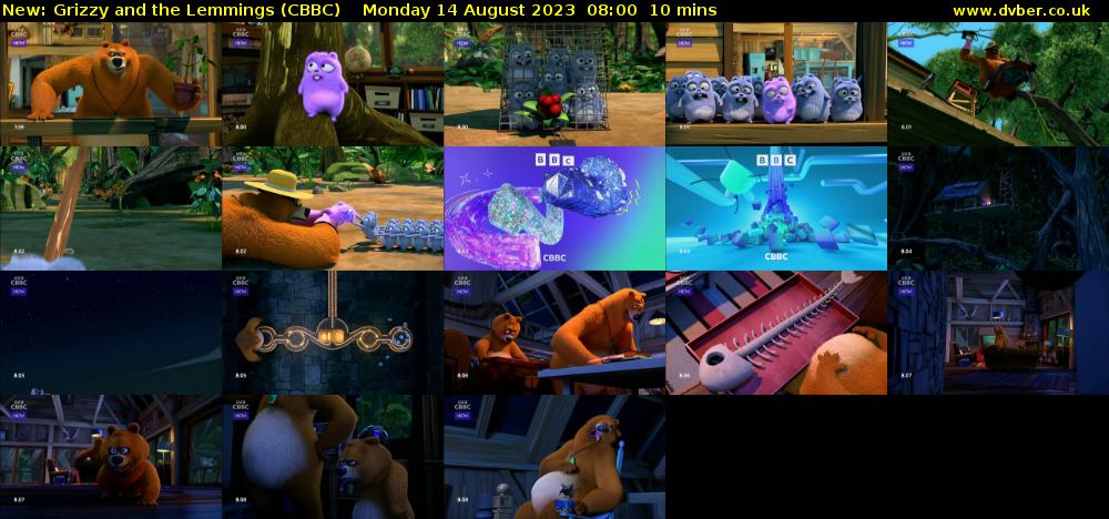 Grizzy and the Lemmings (CBBC) Monday 14 August 2023 08:00 - 08:10