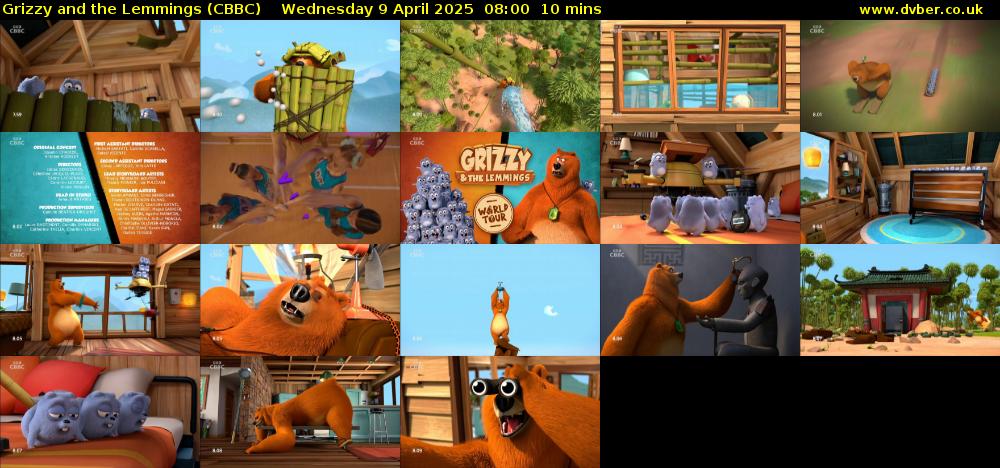 Grizzy and the Lemmings (CBBC) Wednesday 9 April 2025 08:00 - 08:10
