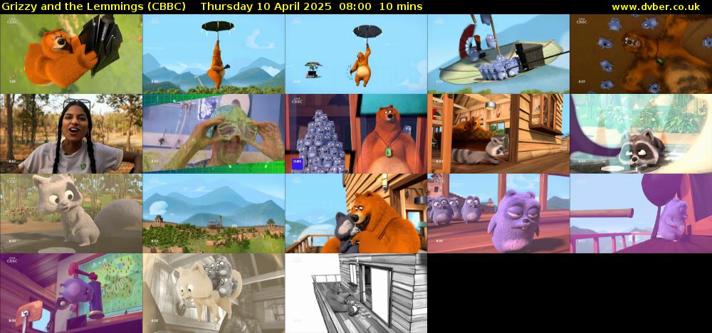 Grizzy and the Lemmings (CBBC) Thursday 10 April 2025 08:00 - 08:10