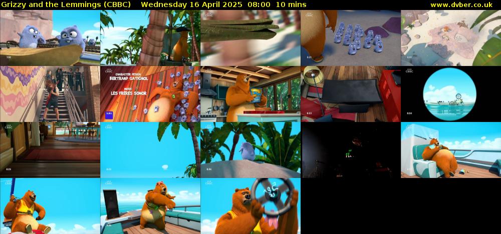 Grizzy and the Lemmings (CBBC) Wednesday 16 April 2025 08:00 - 08:10