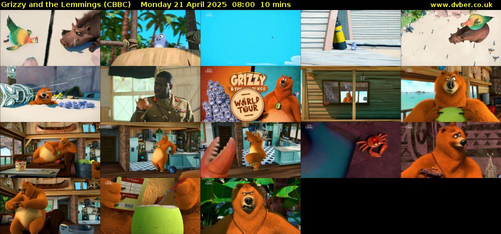 Grizzy and the Lemmings (CBBC) Monday 21 April 2025 08:00 - 08:10