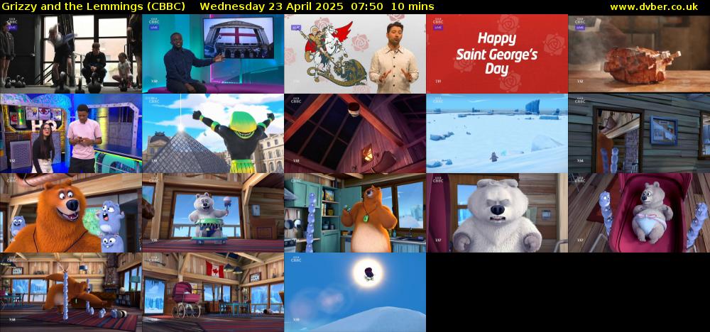 Grizzy and the Lemmings (CBBC) Wednesday 23 April 2025 07:50 - 08:00