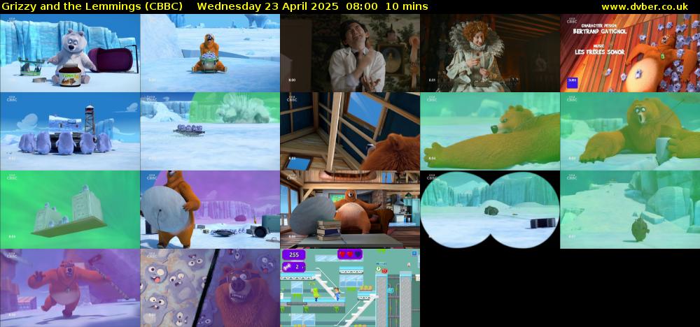 Grizzy and the Lemmings (CBBC) Wednesday 23 April 2025 08:00 - 08:10