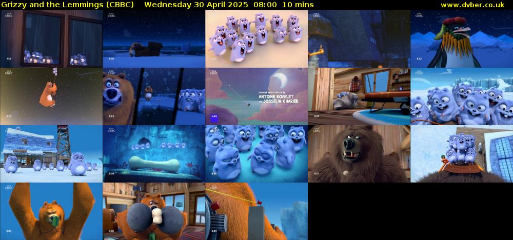 Grizzy and the Lemmings (CBBC) Wednesday 30 April 2025 08:00 - 08:10