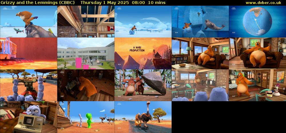 Grizzy and the Lemmings (CBBC) Thursday 1 May 2025 08:00 - 08:10
