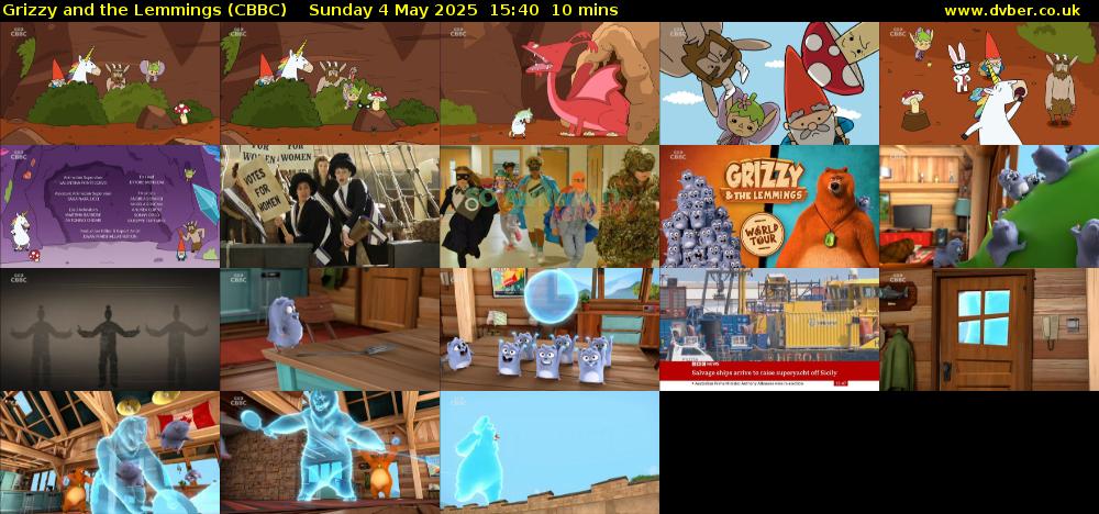 Grizzy and the Lemmings (CBBC) Sunday 4 May 2025 15:40 - 15:50