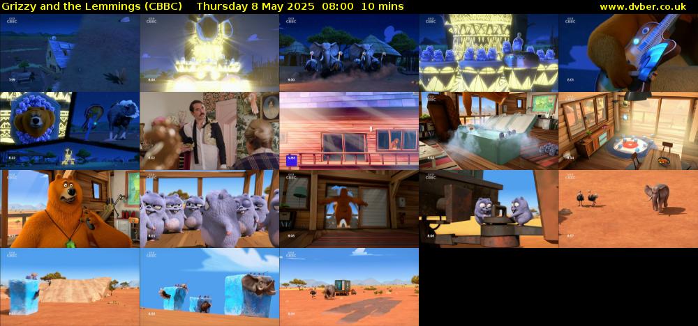 Grizzy and the Lemmings (CBBC) Thursday 8 May 2025 08:00 - 08:10