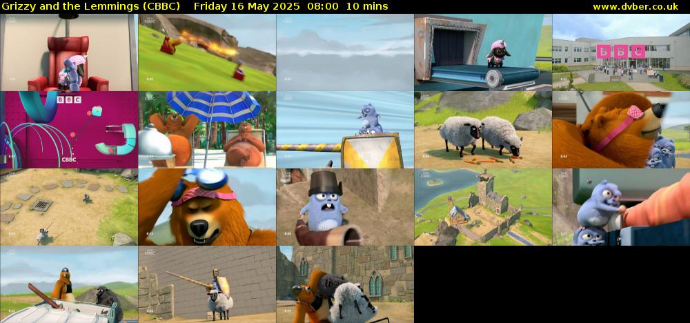 Grizzy and the Lemmings (CBBC) Friday 16 May 2025 08:00 - 08:10