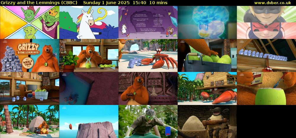 Grizzy and the Lemmings (CBBC) Sunday 1 June 2025 15:40 - 15:50