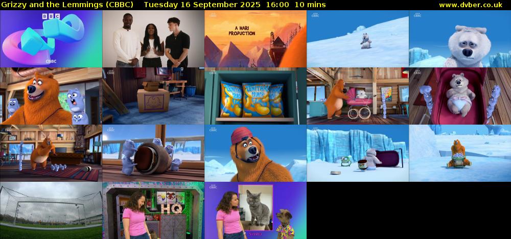 Grizzy and the Lemmings (CBBC) Tuesday 16 September 2025 16:00 - 16:10