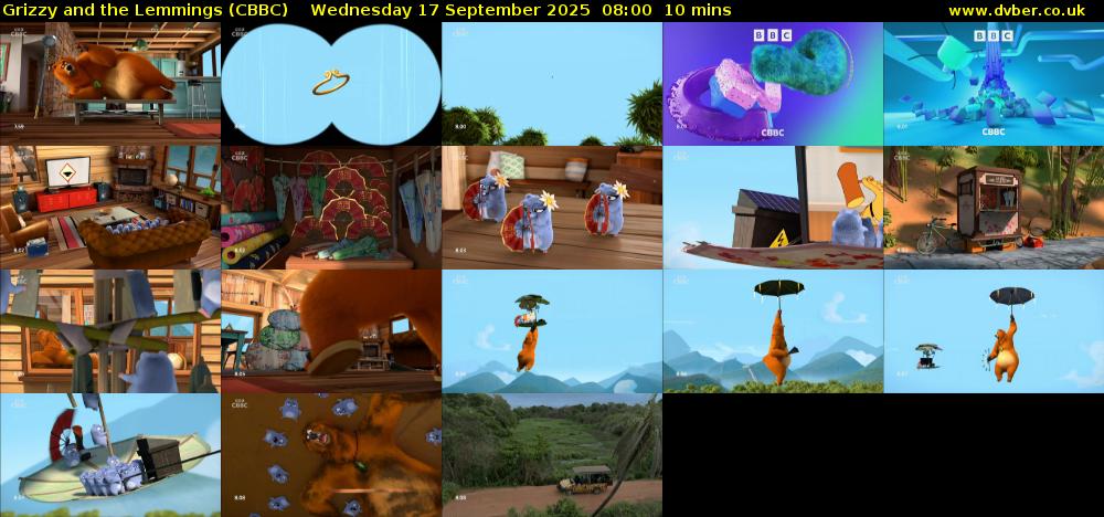 Grizzy and the Lemmings (CBBC) Wednesday 17 September 2025 08:00 - 08:10