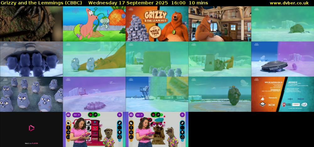 Grizzy and the Lemmings (CBBC) Wednesday 17 September 2025 16:00 - 16:10