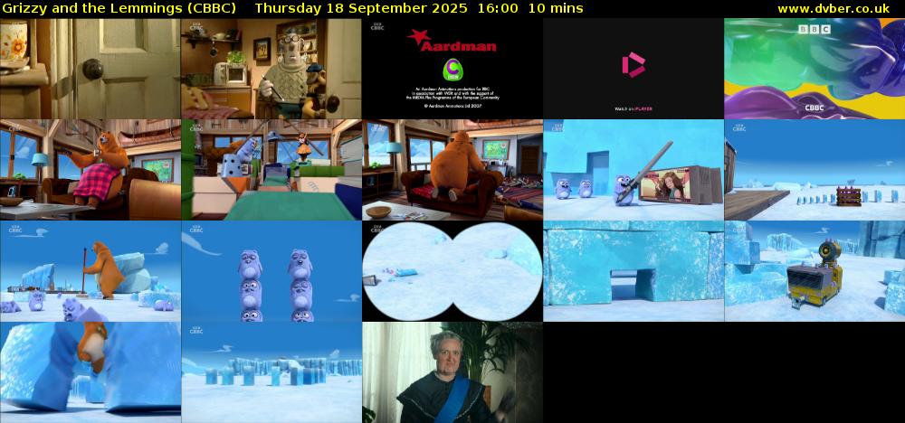 Grizzy and the Lemmings (CBBC) Thursday 18 September 2025 16:00 - 16:10