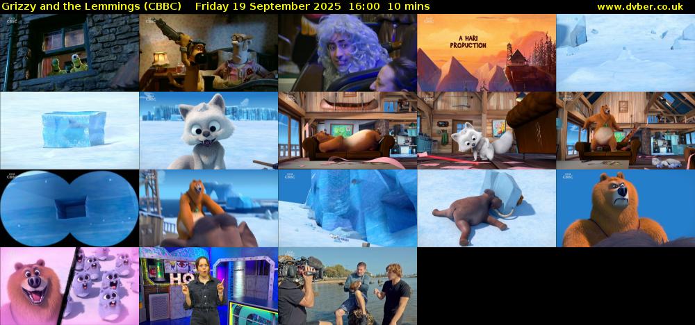 Grizzy and the Lemmings (CBBC) Friday 19 September 2025 16:00 - 16:10