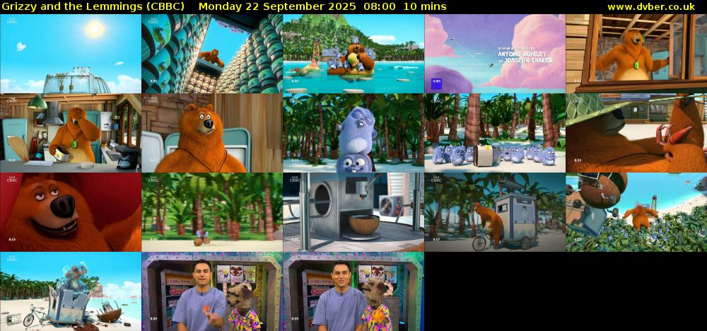 Grizzy and the Lemmings (CBBC) Monday 22 September 2025 08:00 - 08:10