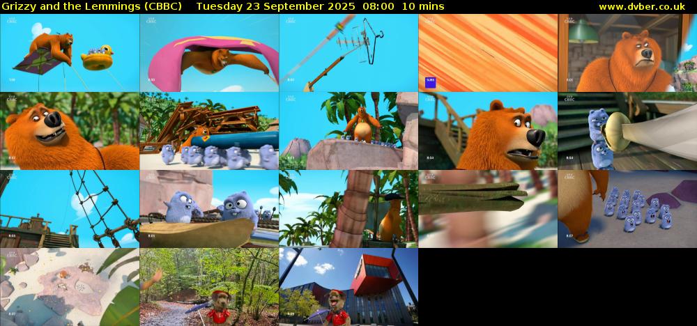 Grizzy and the Lemmings (CBBC) Tuesday 23 September 2025 08:00 - 08:10