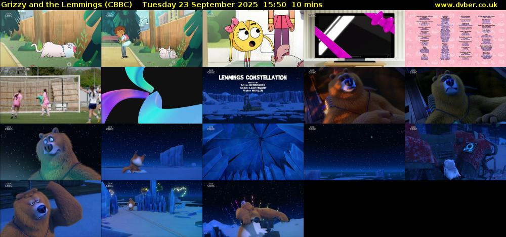 Grizzy and the Lemmings (CBBC) Tuesday 23 September 2025 15:50 - 16:00