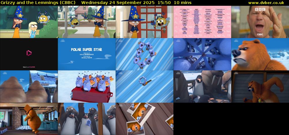 Grizzy and the Lemmings (CBBC) Wednesday 24 September 2025 15:50 - 16:00