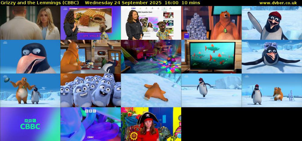Grizzy and the Lemmings (CBBC) Wednesday 24 September 2025 16:00 - 16:10