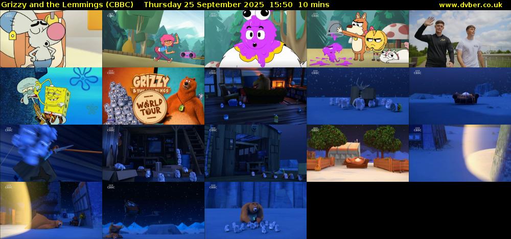 Grizzy and the Lemmings (CBBC) Thursday 25 September 2025 15:50 - 16:00