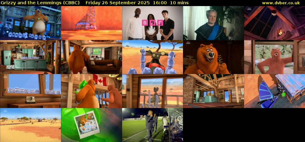 Grizzy and the Lemmings (CBBC) Friday 26 September 2025 16:00 - 16:10