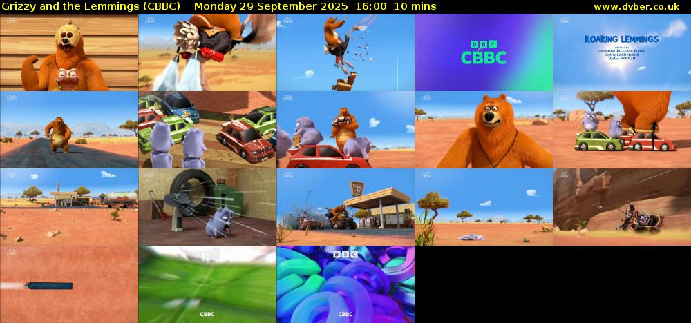 Grizzy and the Lemmings (CBBC) Monday 29 September 2025 16:00 - 16:10