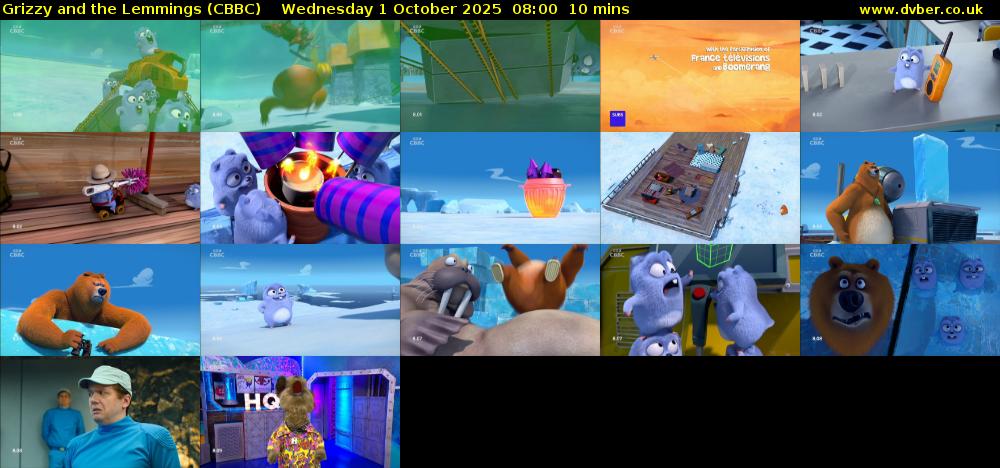 Grizzy and the Lemmings (CBBC) Wednesday 1 October 2025 08:00 - 08:10