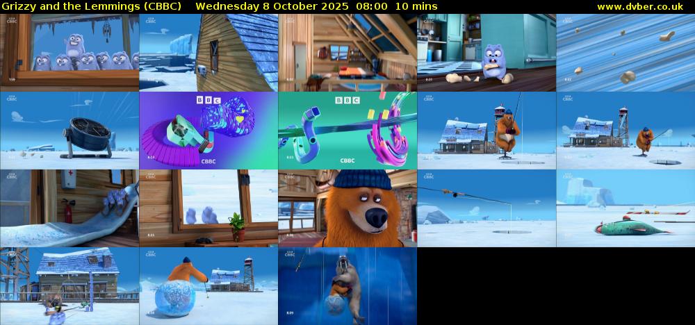 Grizzy and the Lemmings (CBBC) Wednesday 8 October 2025 08:00 - 08:10