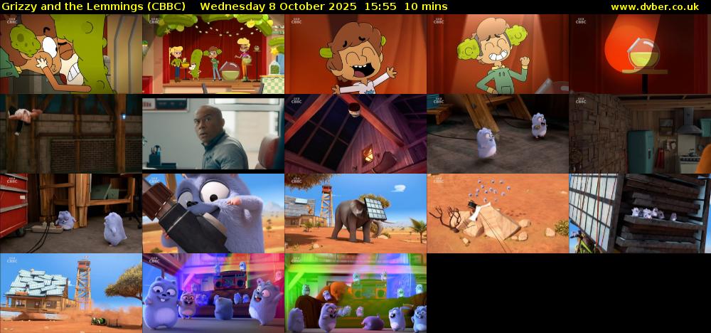 Grizzy and the Lemmings (CBBC) Wednesday 8 October 2025 15:55 - 16:05