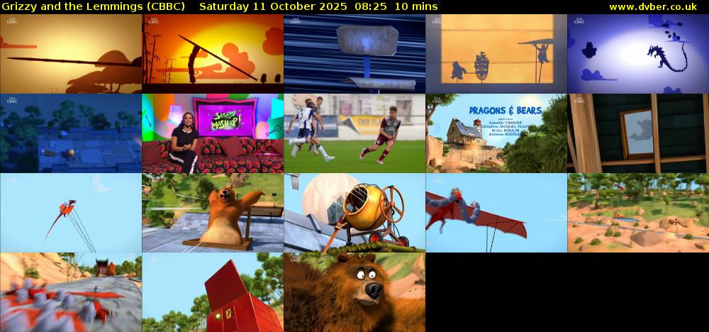Grizzy and the Lemmings (CBBC) Saturday 11 October 2025 08:25 - 08:35