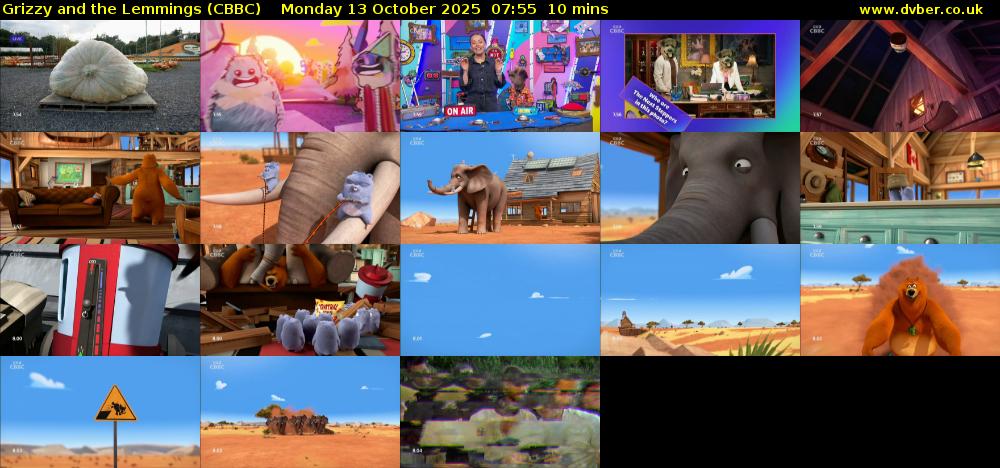 Grizzy and the Lemmings (CBBC) Monday 13 October 2025 07:55 - 08:05
