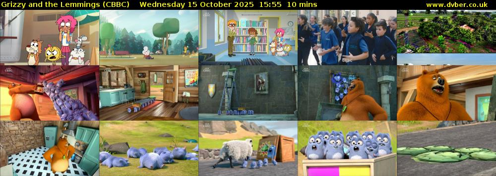 Grizzy and the Lemmings (CBBC) Wednesday 15 October 2025 15:55 - 16:05