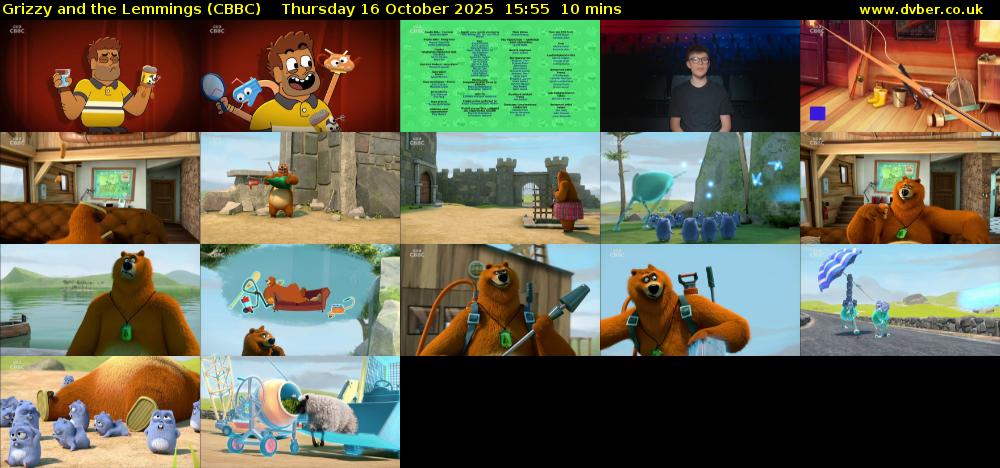 Grizzy and the Lemmings (CBBC) Thursday 16 October 2025 15:55 - 16:05