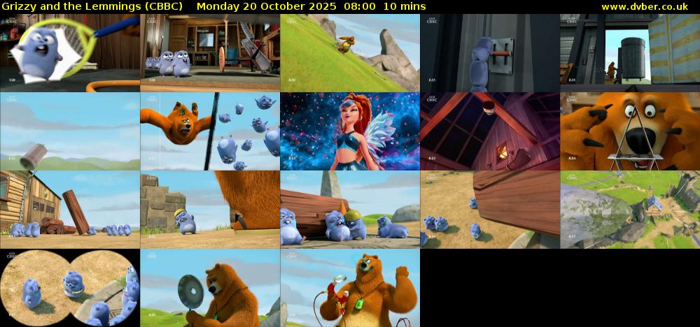 Grizzy and the Lemmings (CBBC) Monday 20 October 2025 08:00 - 08:10