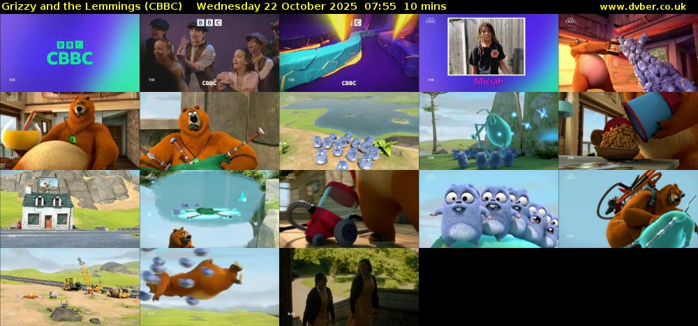 Grizzy and the Lemmings (CBBC) Wednesday 22 October 2025 07:55 - 08:05