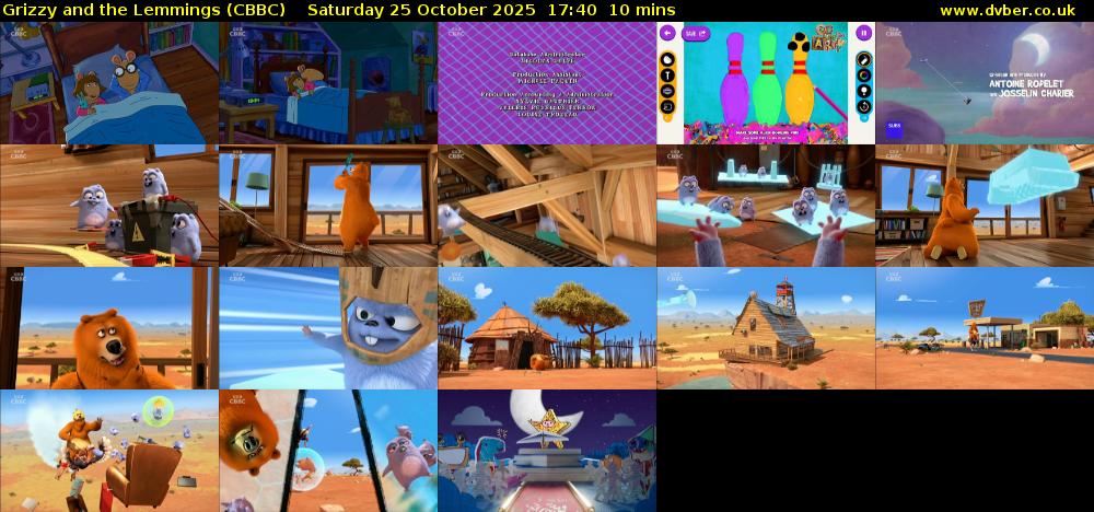 Grizzy and the Lemmings (CBBC) Saturday 25 October 2025 17:40 - 17:50