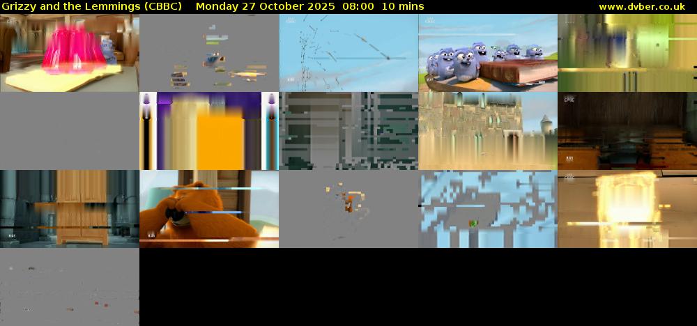 Grizzy and the Lemmings (CBBC) Monday 27 October 2025 08:00 - 08:10